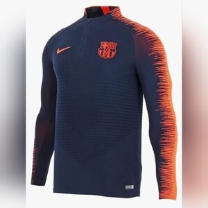 Nike  FC Barcelona VaporKnit Strike Drill Navy/ Orange Quarter-Zip Top Unisex S
